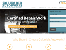 Tablet Screenshot of columbiaautoworks.com